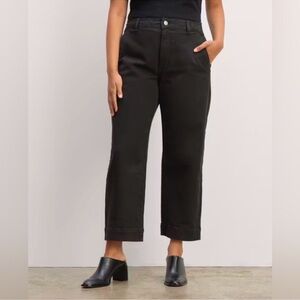Everlane | The Utility Straight Leg Pant 12R Black New High Rise